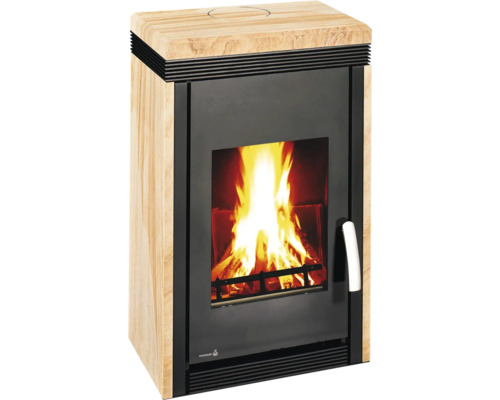 Wamsler Nebro houtkachel, staal en zandsteen, zwart, 8 kW
