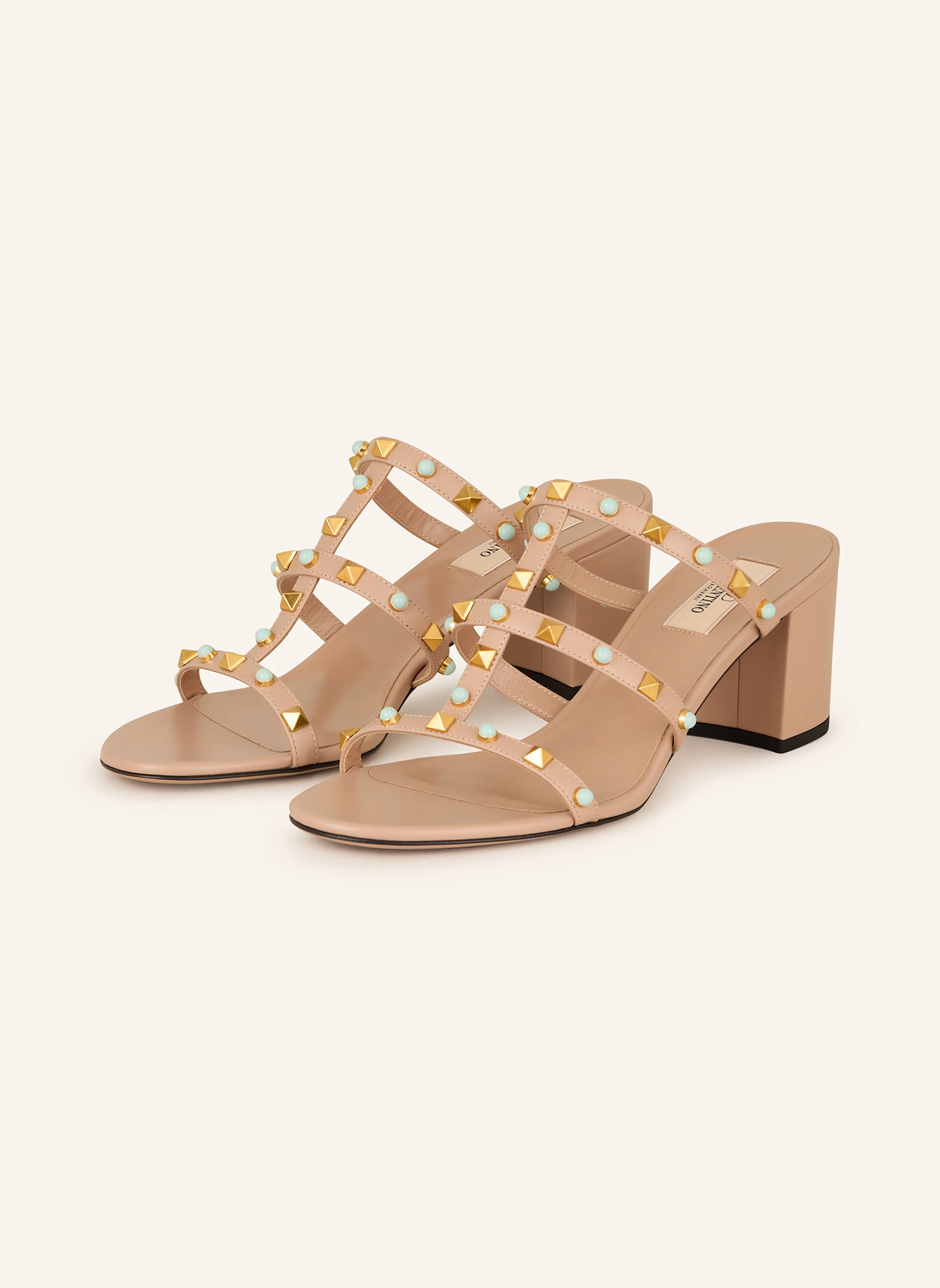 VALENTINO GARAVANI Mules ROCKSTUD mit Nieten und Schmucksteinen