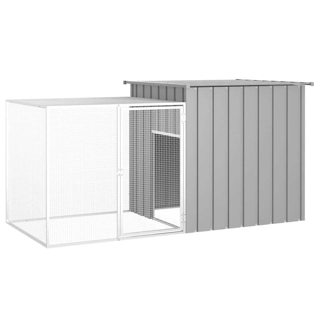 Clapier gris 200x91x100 cm acier galvanisé