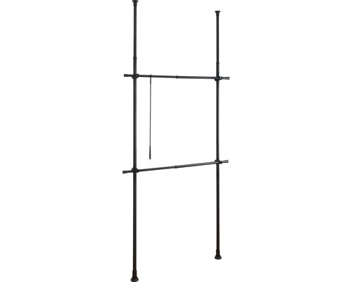 Herkules Basic telescopisch garderobesysteem, zwart