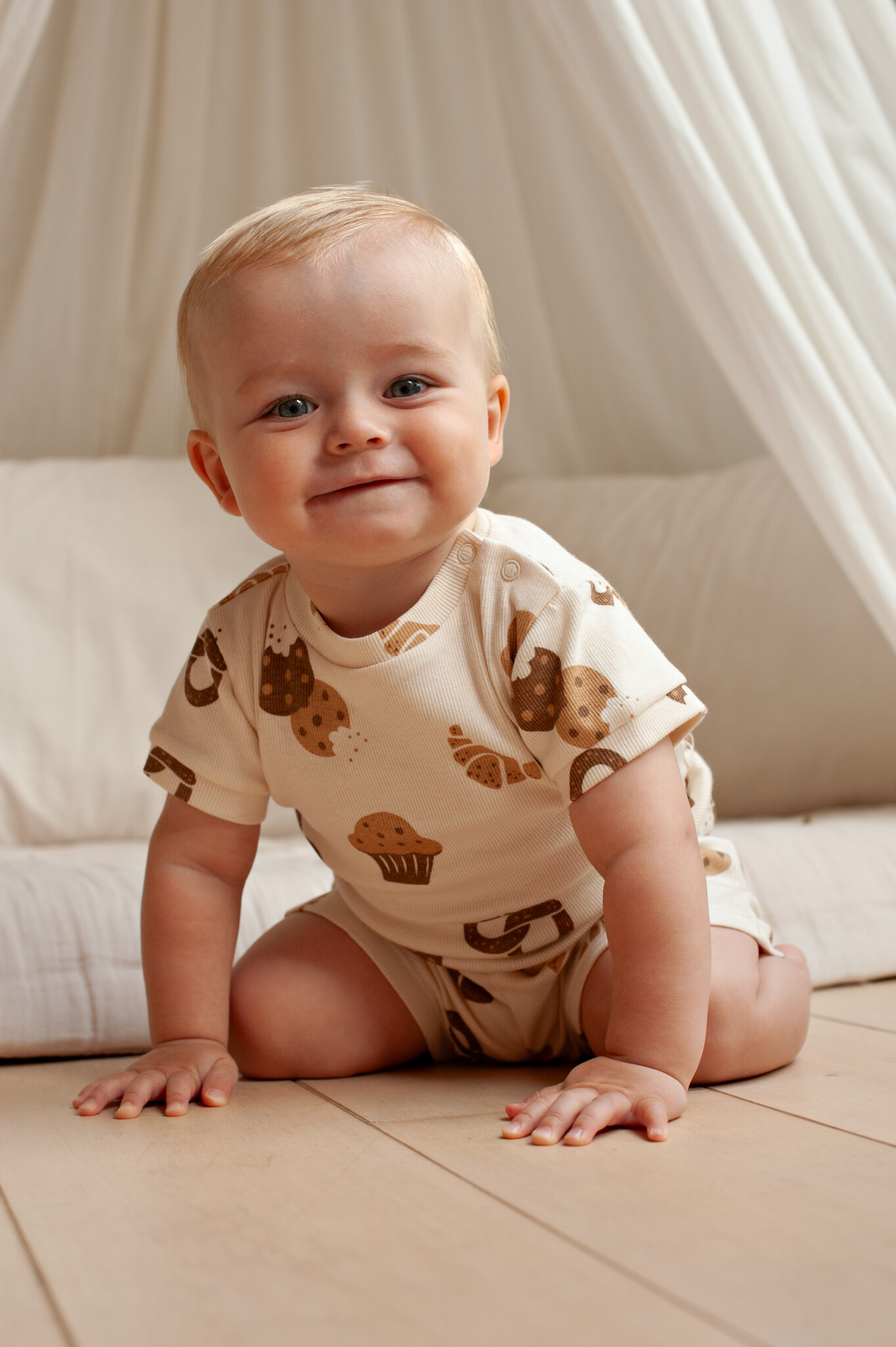 Feetje Feetje shortama Cosy Crumbs - Premium Summerwear, offwhite