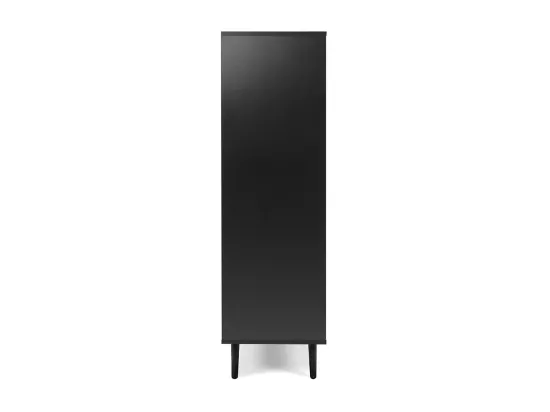 Vaisselier 2 Portes 2 Tiroirs Impression Cannage et Noir L101,4 x H139 cm - VILLA