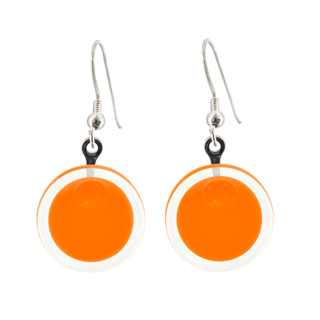 Boucles d'oreilles crochet en verre soufflées - Cachou Milk