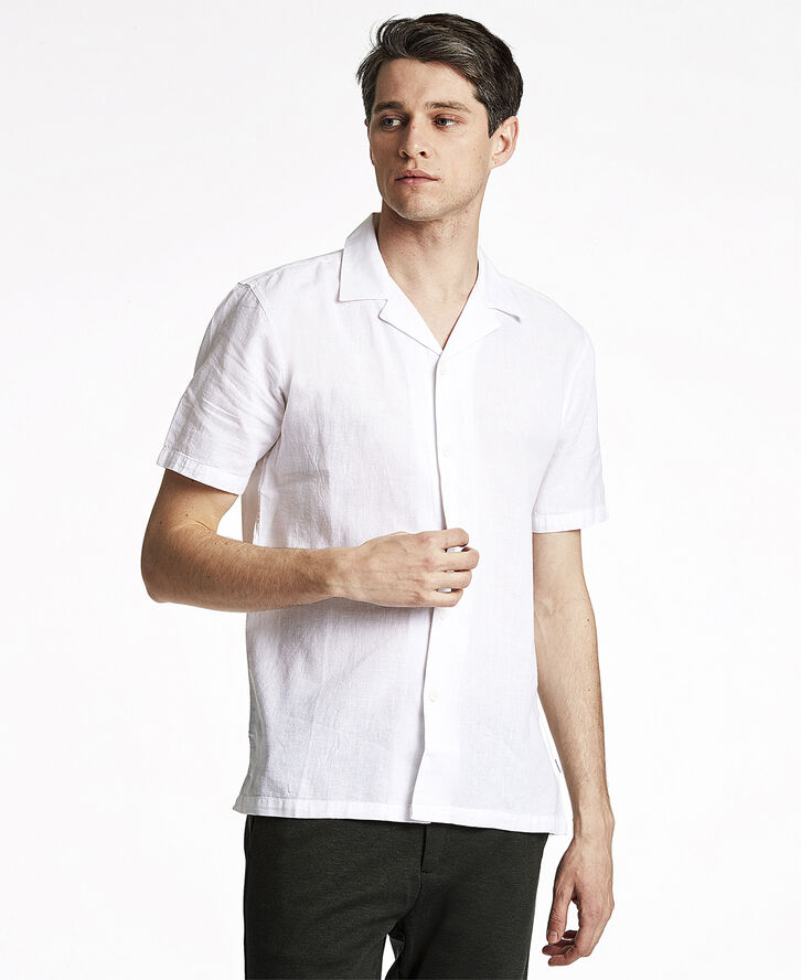 Lindbergh Casual linen blend resort S/S White
