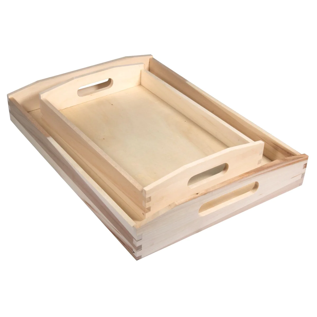 2 plateaux en bois à décorer 30 x 20 cm et 39 x 28 cm Rayher