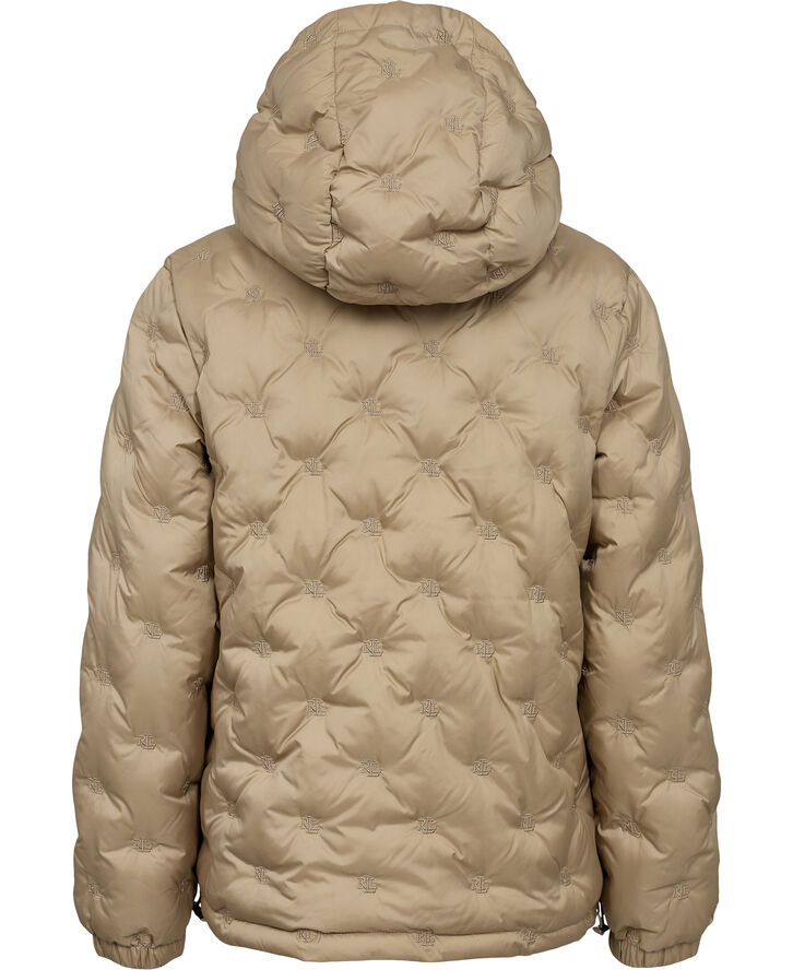 Lauren Ralph Lauren Logo Quilted Hooded Jacket Birch tan