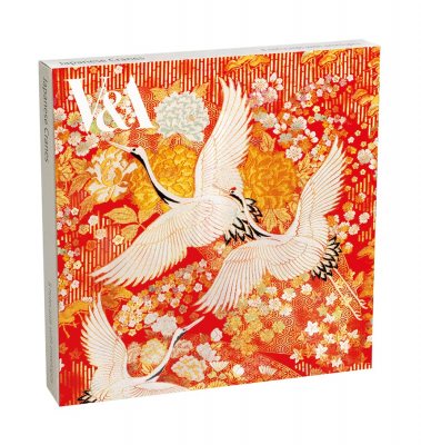 Japanese Kimono Cranes Blank Note Cards