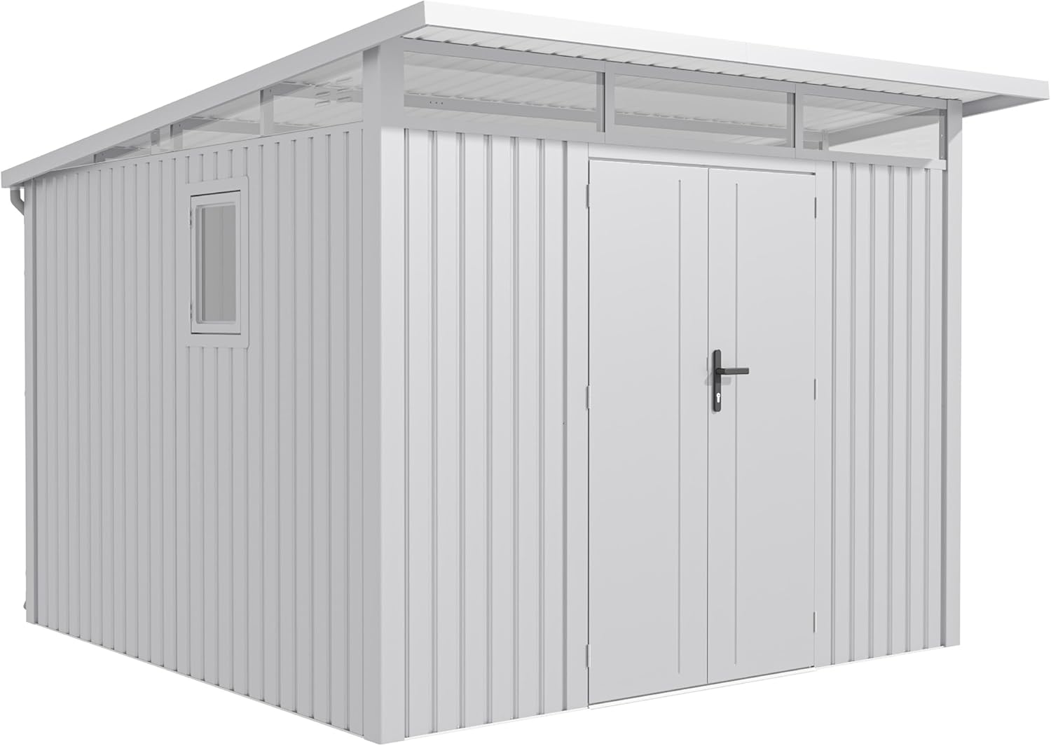 Rockford Porto 400 Gartenhaus aus Metall, hellgrau