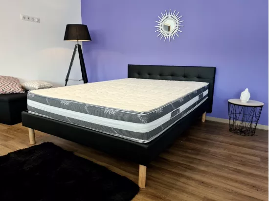 Nuits D'or Matelas 90x190 x 22 cm + Oreiller Mémoire - Ferme - Face Hiver Laine - ame rembourrage 100 % polesther - âme