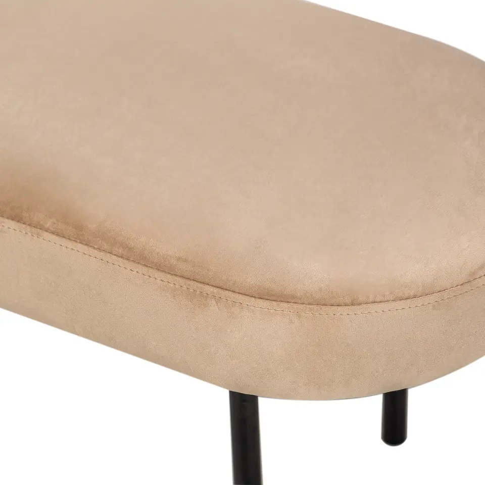 Metalen en fluwelen beige bank