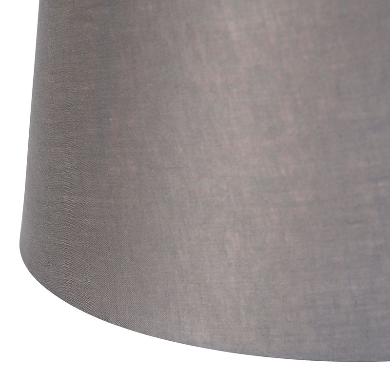 Hanglamp zwart met linnen kappen donkergrijs 35 cm 2-lichts - Blitz