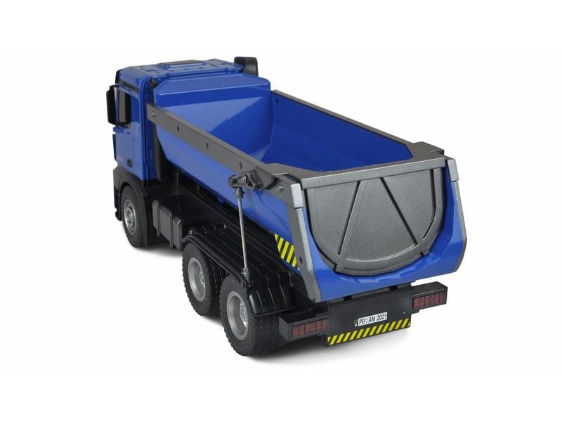 Amewi Lastwagen Mercedes-Benz Arocs 6x4, Blau 1:18, RTR Detailliertes Lastwagen Modell mit Kipper und LED Beleuchtung