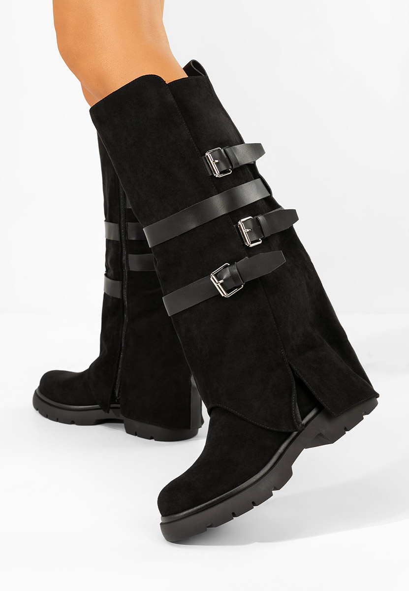 Bottes plates femme noires Rovira