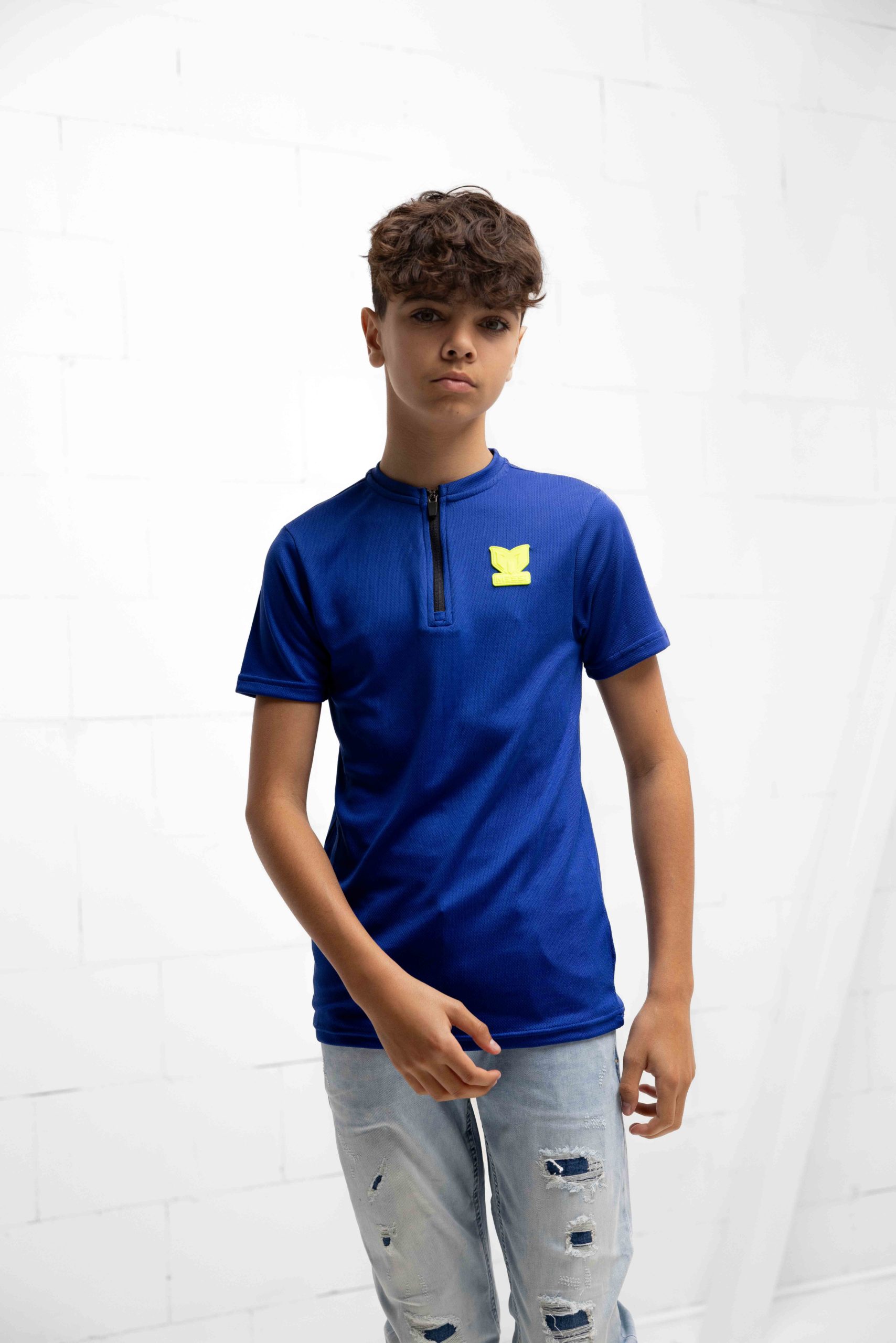 Vingino x Messi Jipper Halfzip T-Shirt Kids Donkerblauw