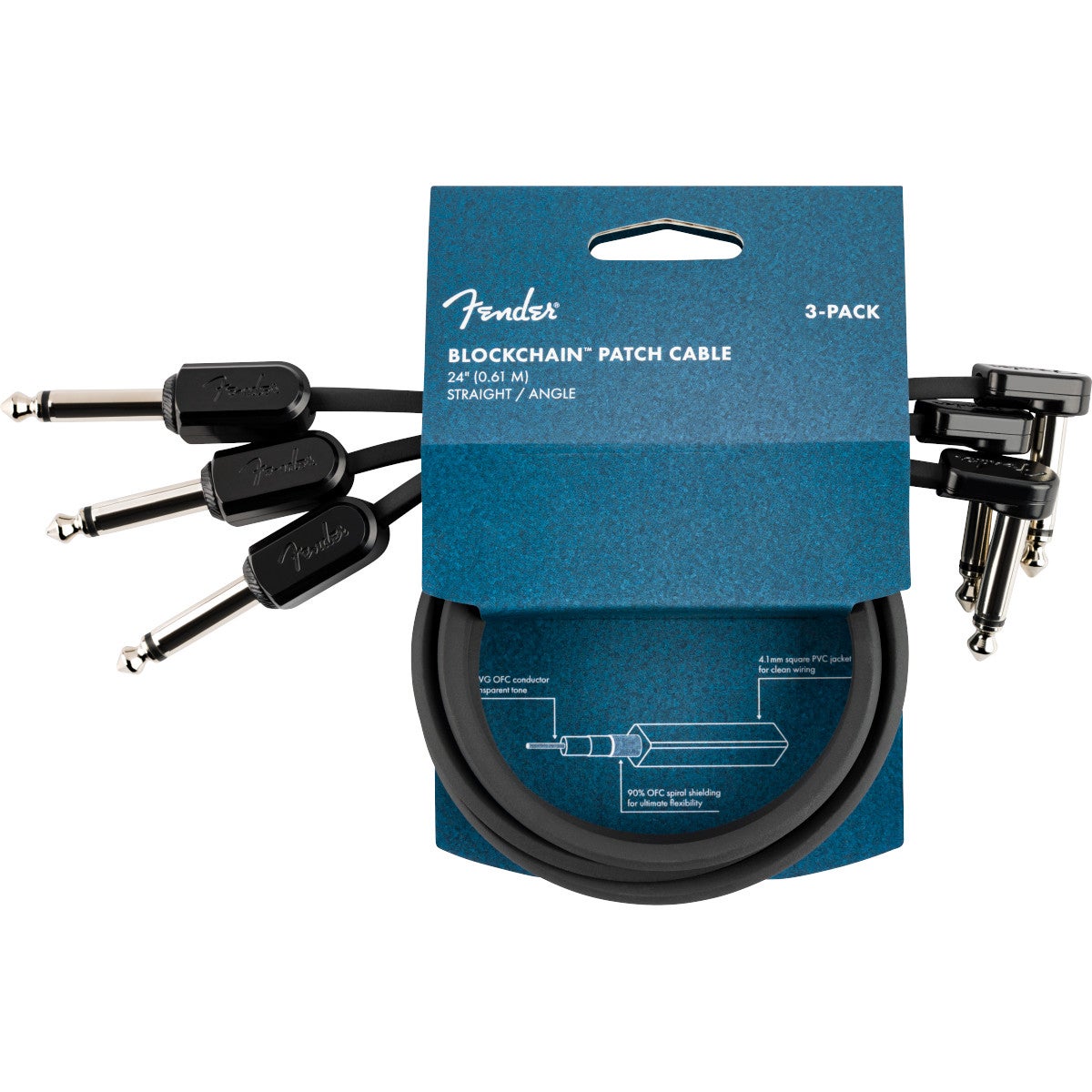 Fender Blockchain 24” Patch Cables Straight/Angle 60 cm (3 stuks)
