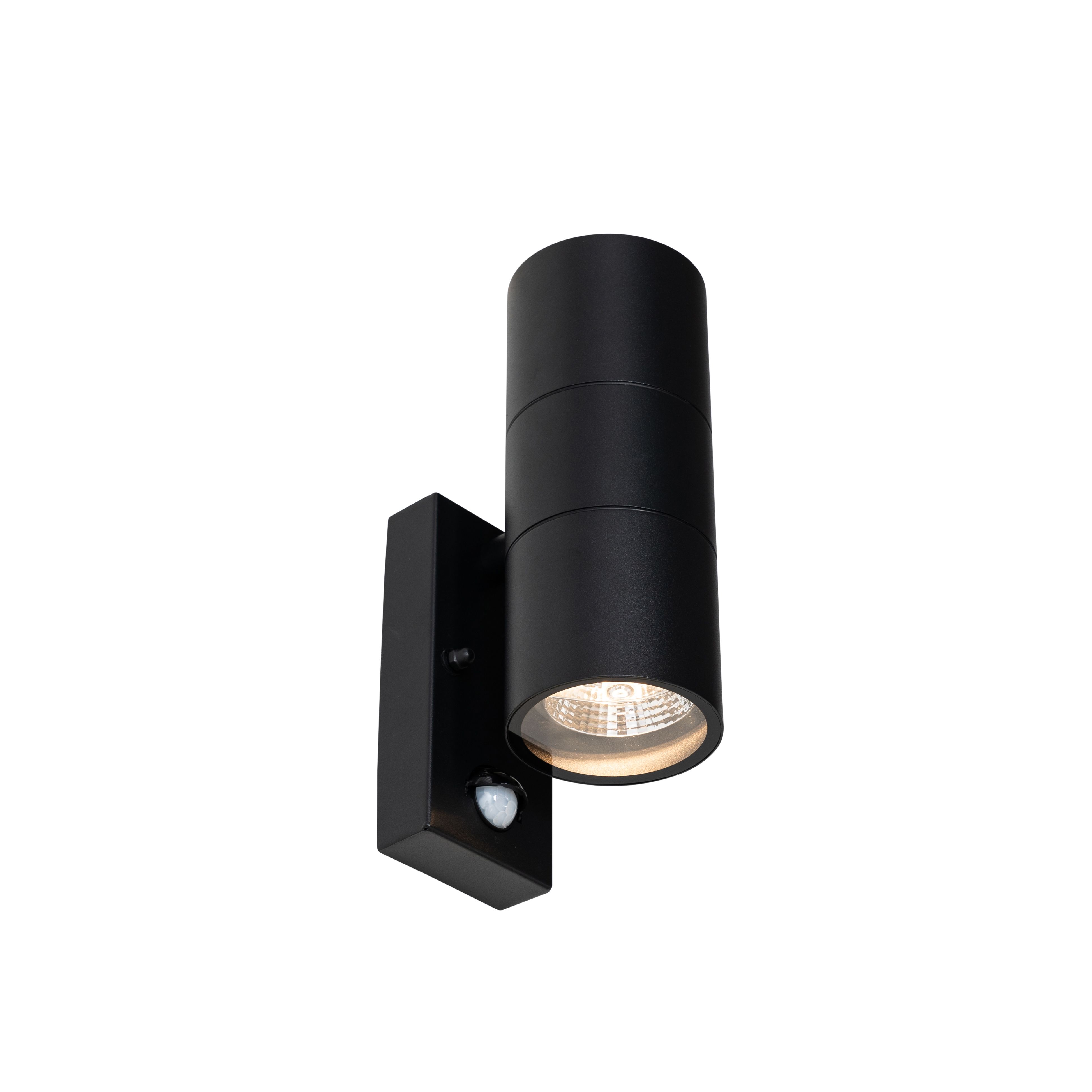 Buitenwandlamp zwart 2-lichts AR70 met bewegingssensor - Duo