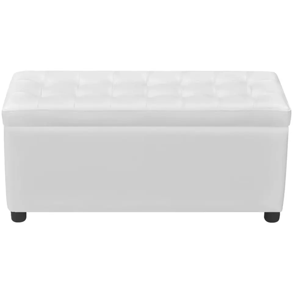 vidaXL - Opberg Hocker - Wit - Kunstleer