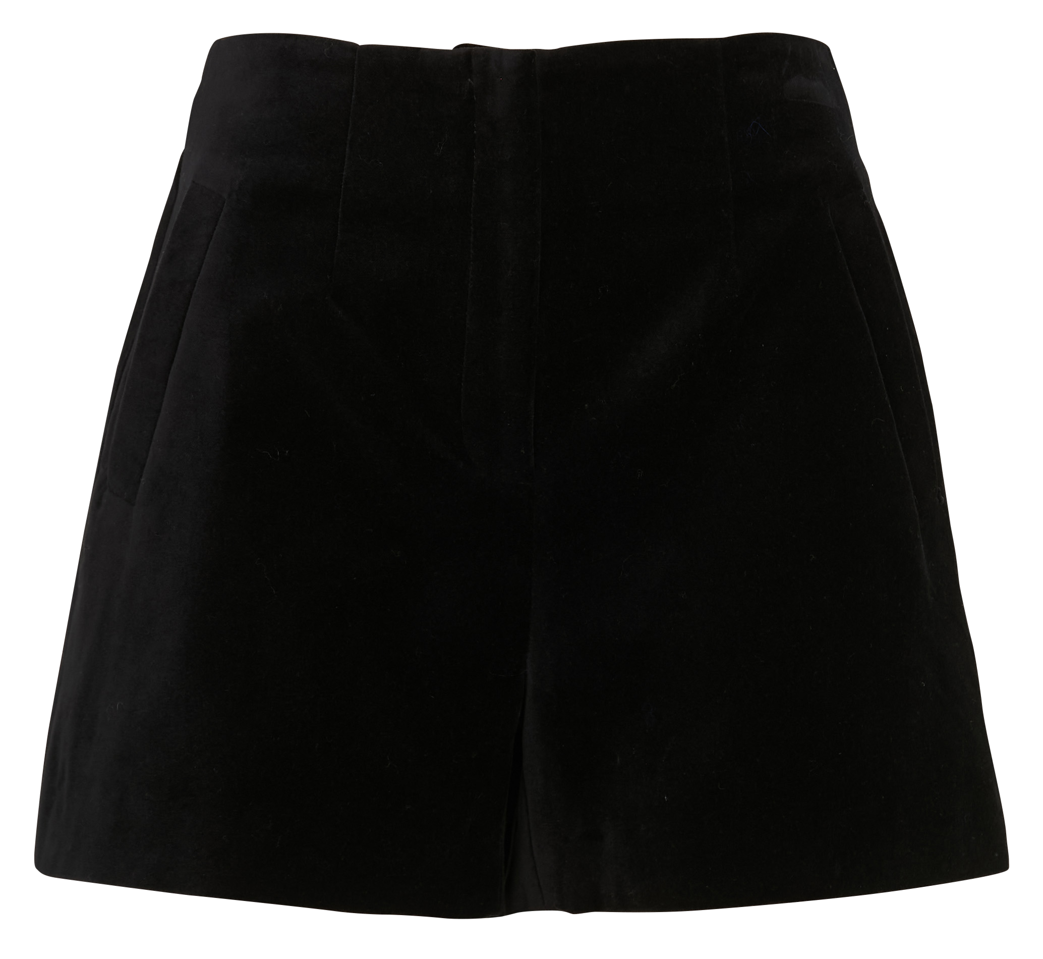 BILLY - Short droit taille haute en coton | Noir