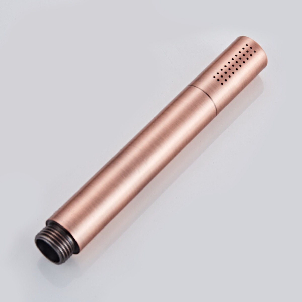 Saniclear Copper Stripes inbouw badkraan rond met vrijstaande uitloop geborsteld koper
