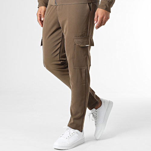 Ensemble Veste Zippée Et Pantalon Cargo Marron