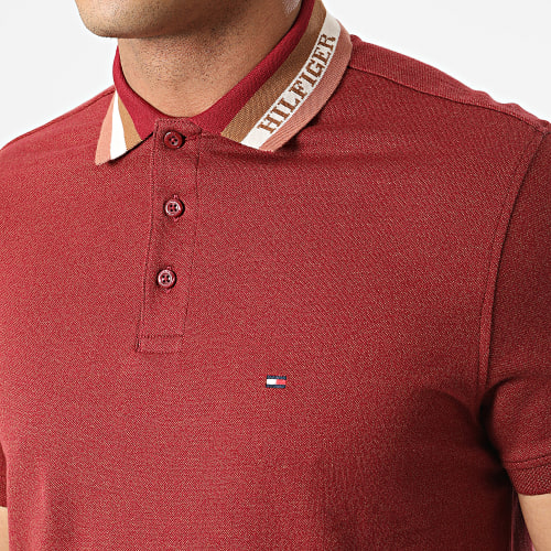 Polo Manches Courtes Collar Logo 5736 Bordeaux