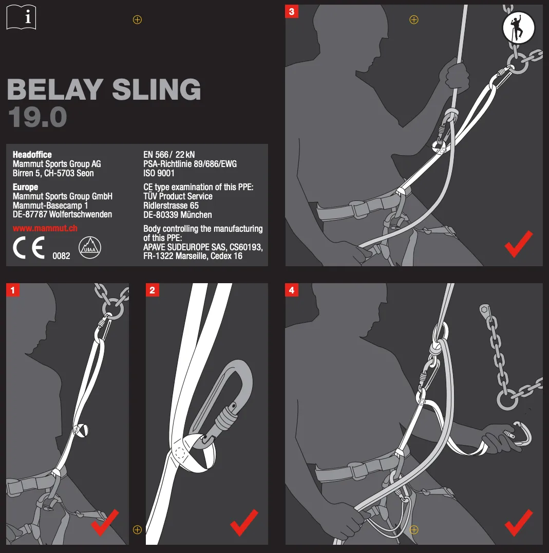 Mammut Belay Sling 19mm - 65cm Red/White