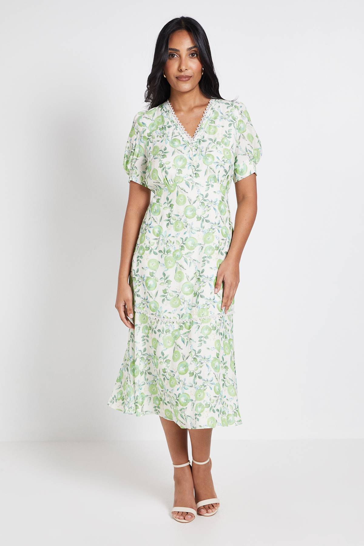 Wallis Robe Midi Florale À Boutons Pour Petite Taille Style Robe De Thé