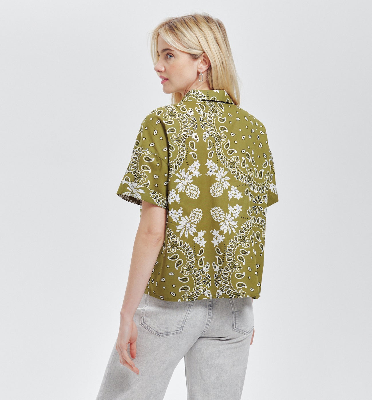 Chemise motif bandana Femme - Imprimé kaki