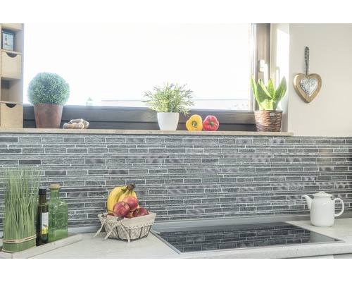 Glasmozaïek XAM GV84 29,8x31 cm mix zwart