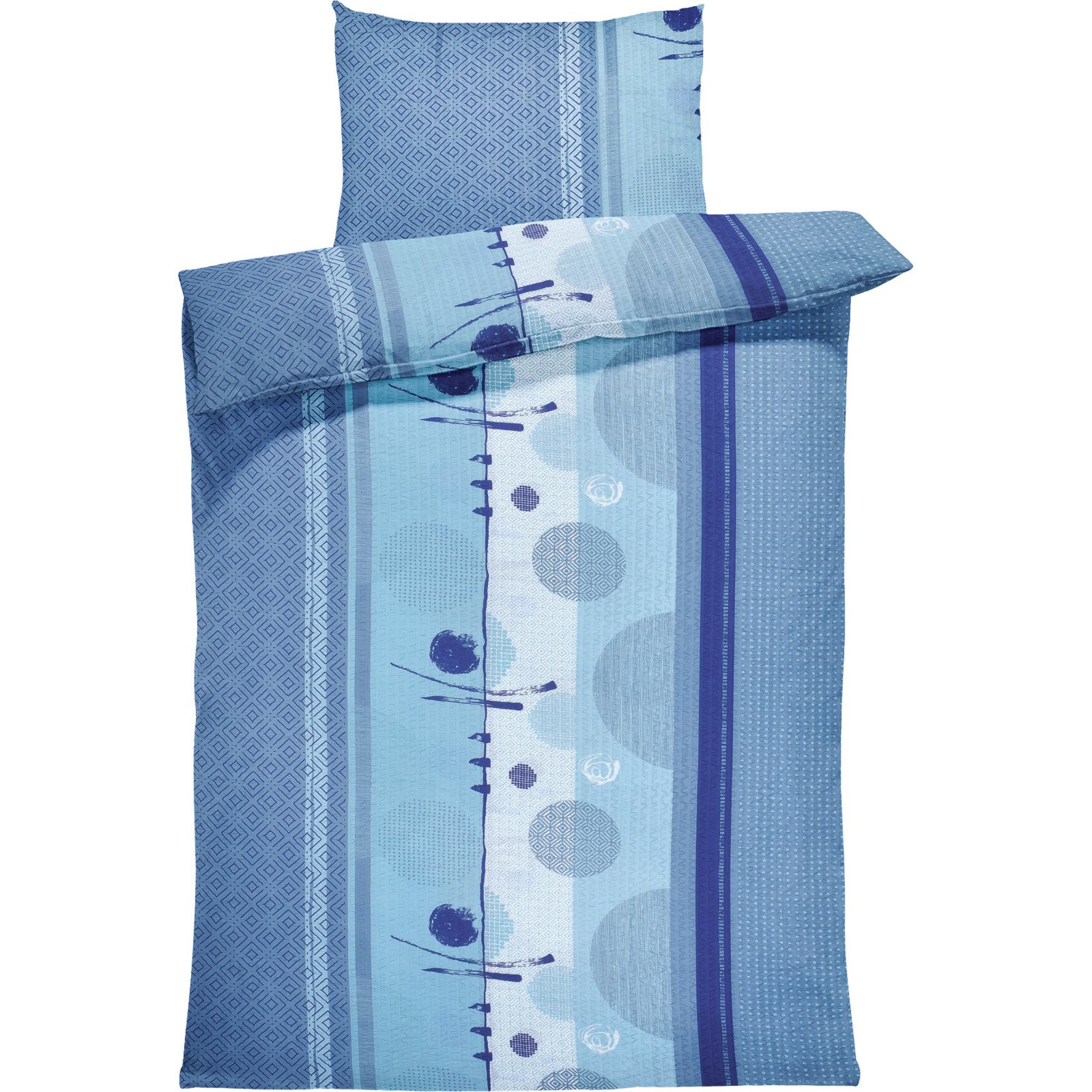 Bettwäsche Micro-Seersucker Muster blau