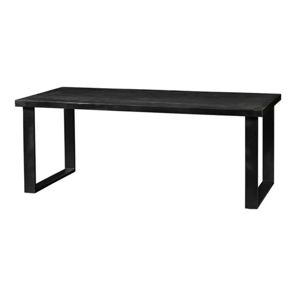 Mangohoutonline - Eettafel Britt Black 140x90cm Rechthoekig - Zwart - Mahom