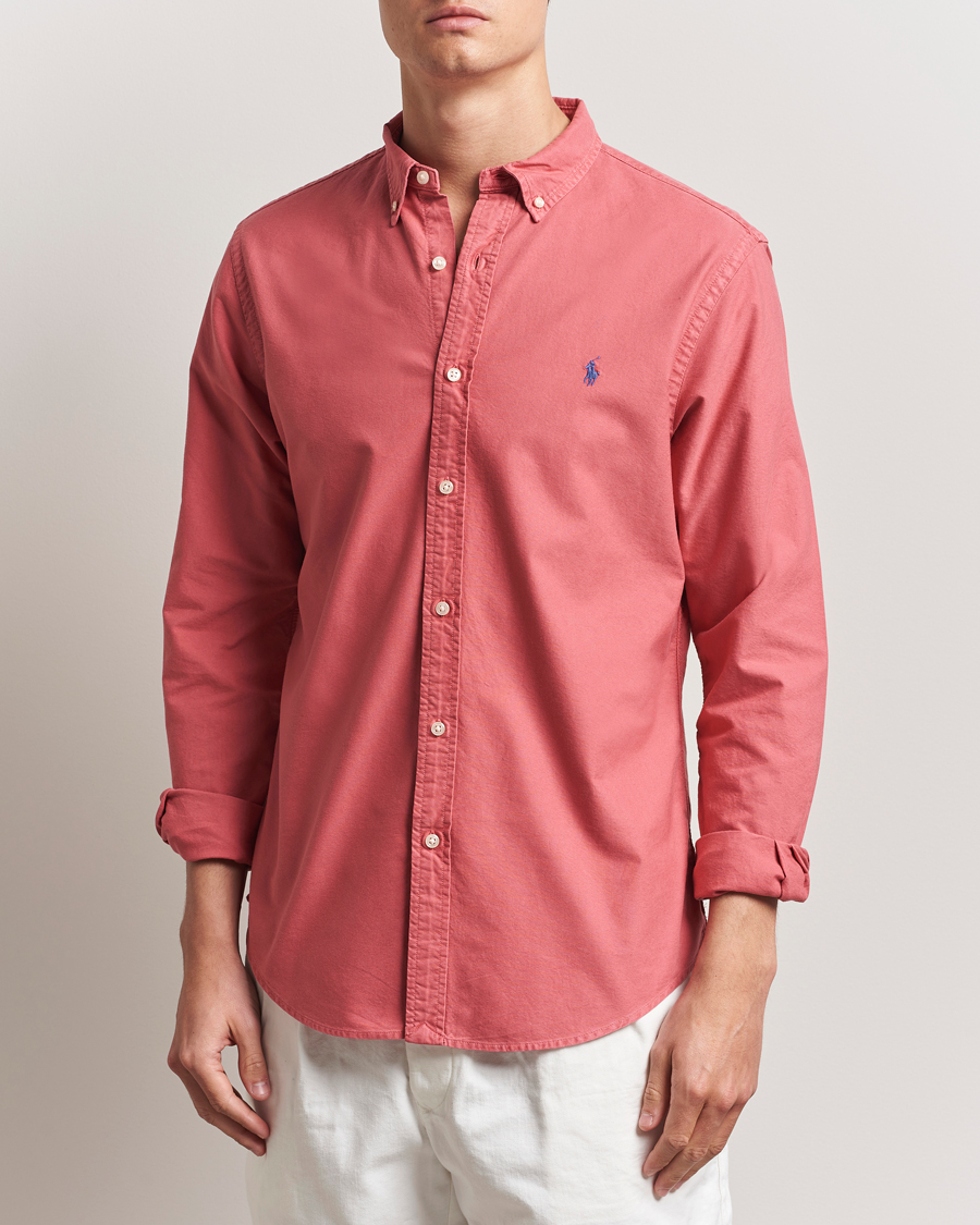 Polo Ralph Lauren Slim Fit Garment Dyed Oxford Shirt Adirondack Berry