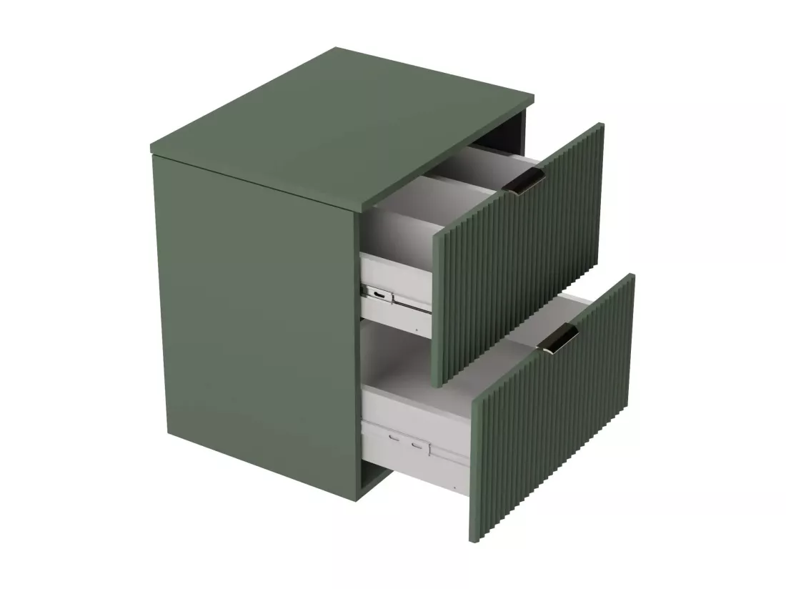 Meuble lavabo WENA, façades cannelées, Willy, 120x60x47 cm, Vert