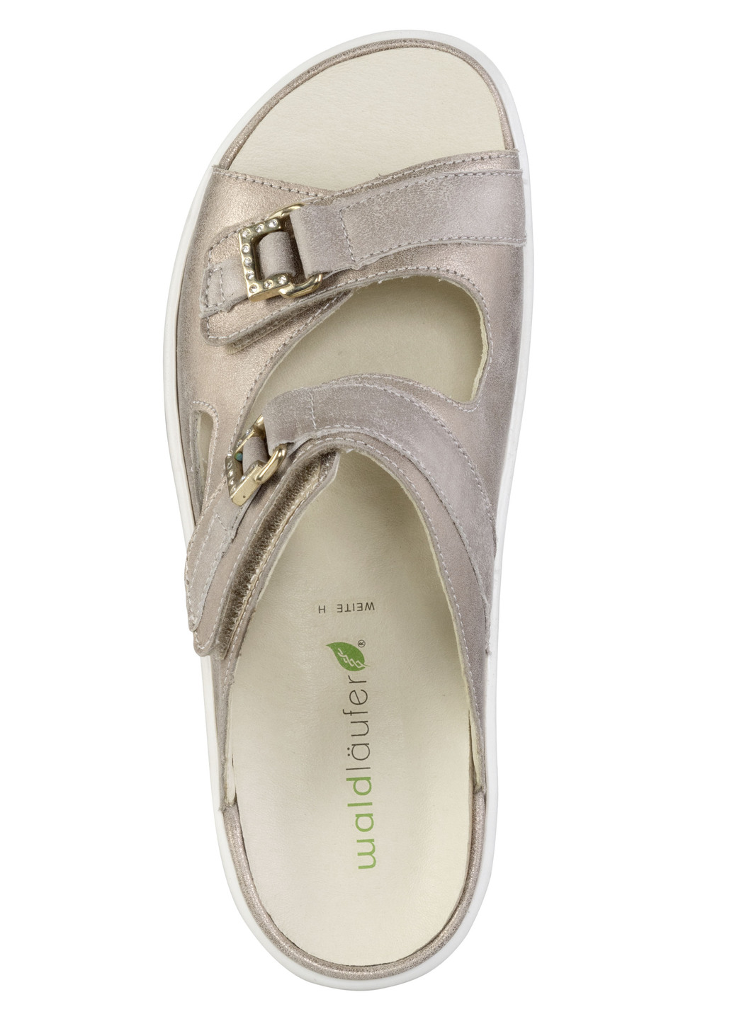 Waldläufer Pantolette mit Metallschmuck mit Glitzersteinchen