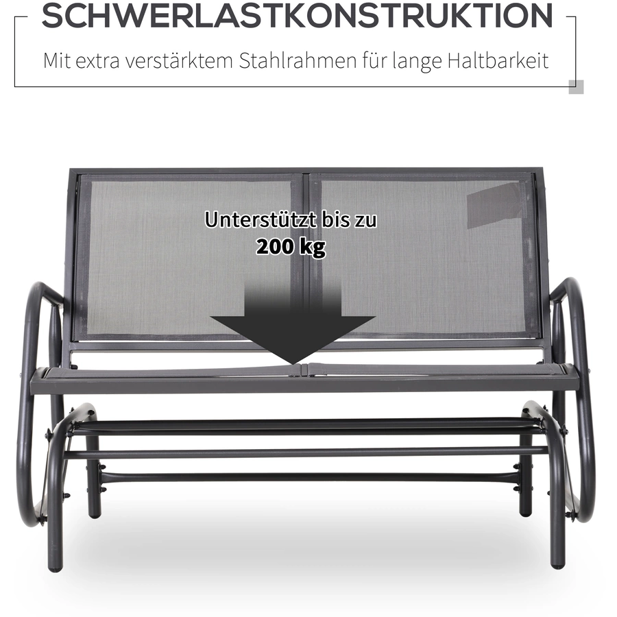 Outsunny Sitzbank mit Schaukelfunktion grau