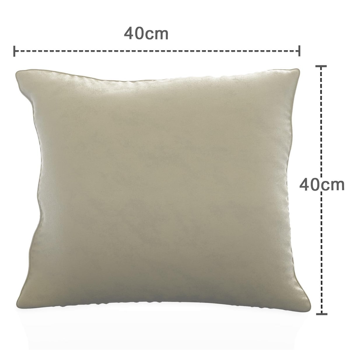 Putetrekk 40x40 cm dekorativ i fløyel (beige)