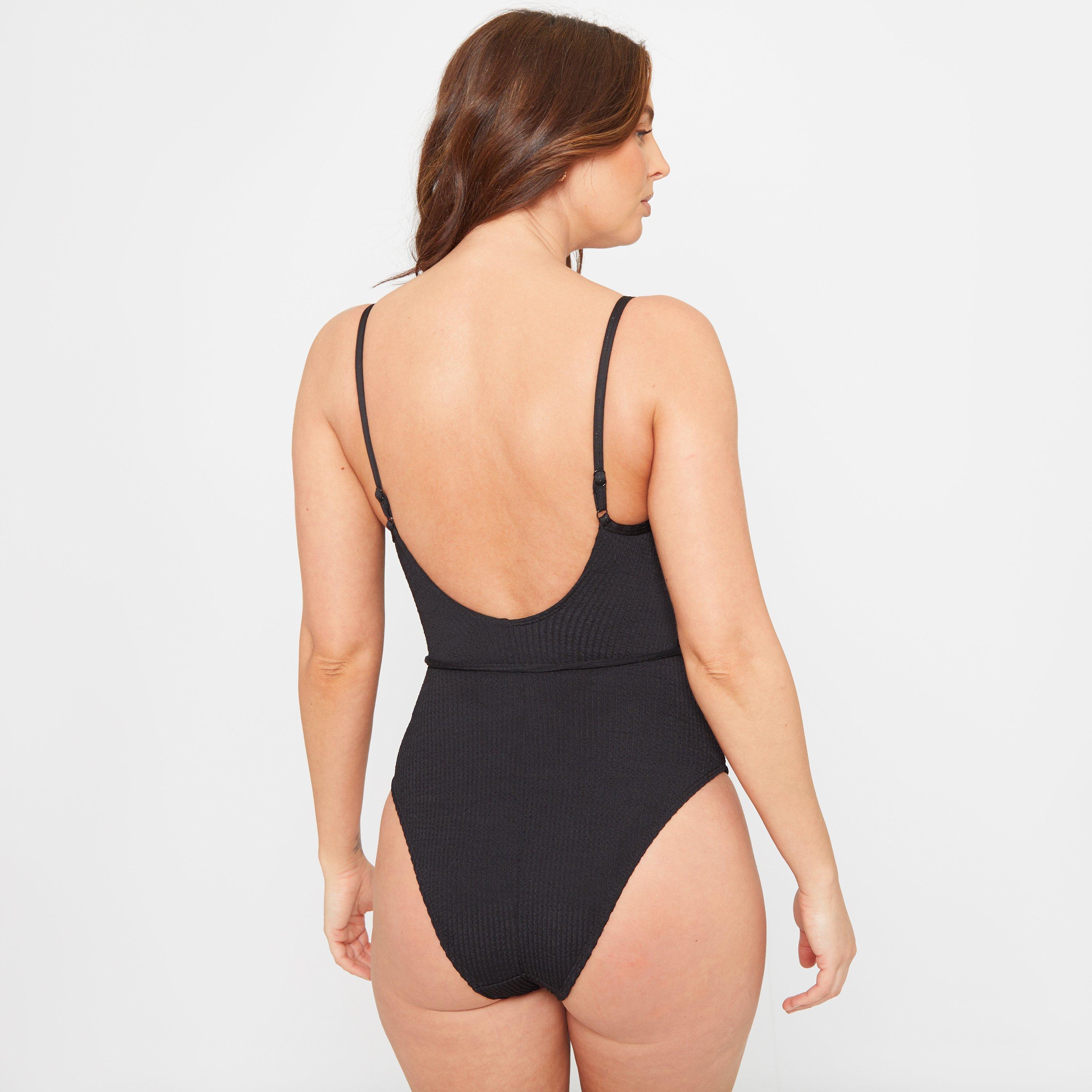 Be You Ladies Textured Belted Swimsuit