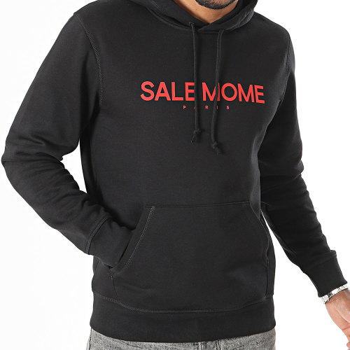 Sweat Capuche Notes Noir Rouge