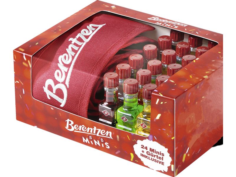 Berentzen Shot Mix 24 x 20 ml & Gürtel Kollektion mit fruchtigen Likören
