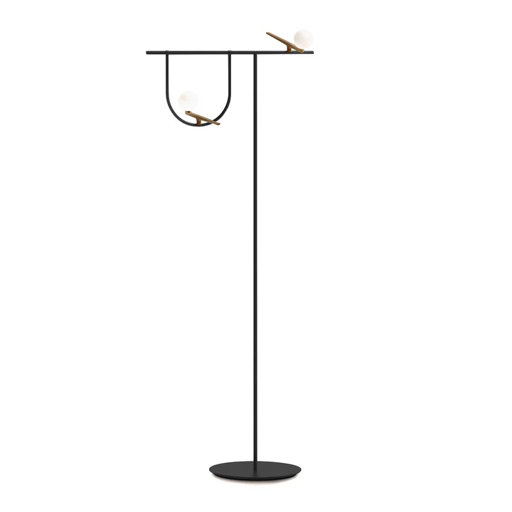 Artemide - Yanzi LED-Stehleuchte, Messing gebürstet / schwarz