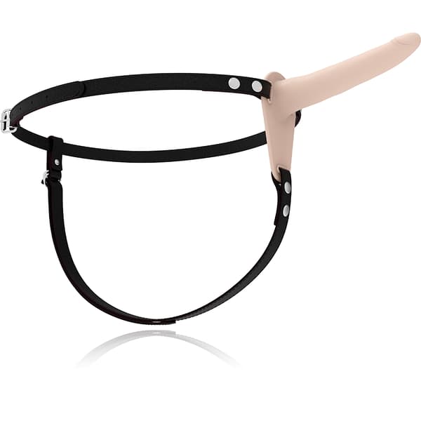 Fetish Submissive Harness - Flesh Silikon Vibrator 15 Cm