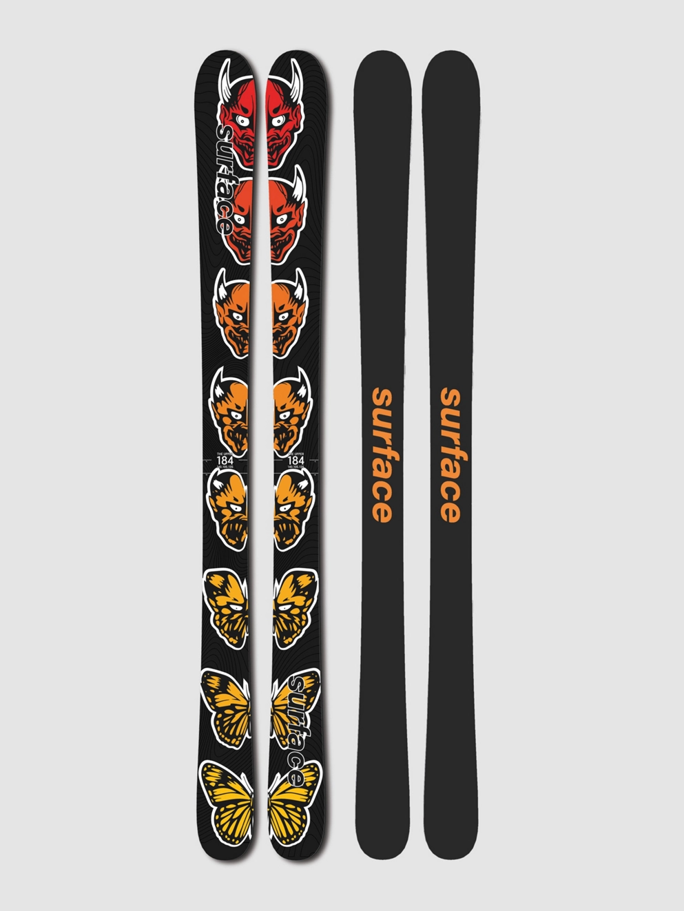 Surface The Upper 2025 Skis black/red/orange