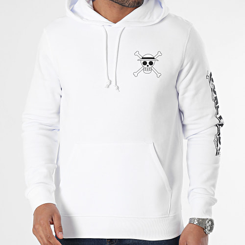 Sweat Capuche Mugiwara Colors Blanc Noir