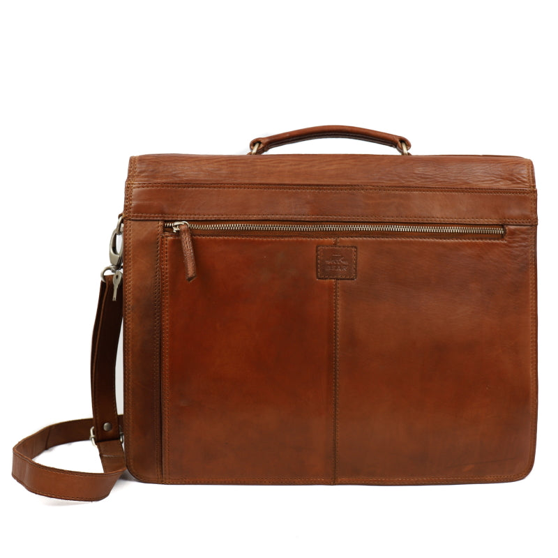 Bear Design Laptoptas - Aktetas 15.6'' Jan Willem Cognac