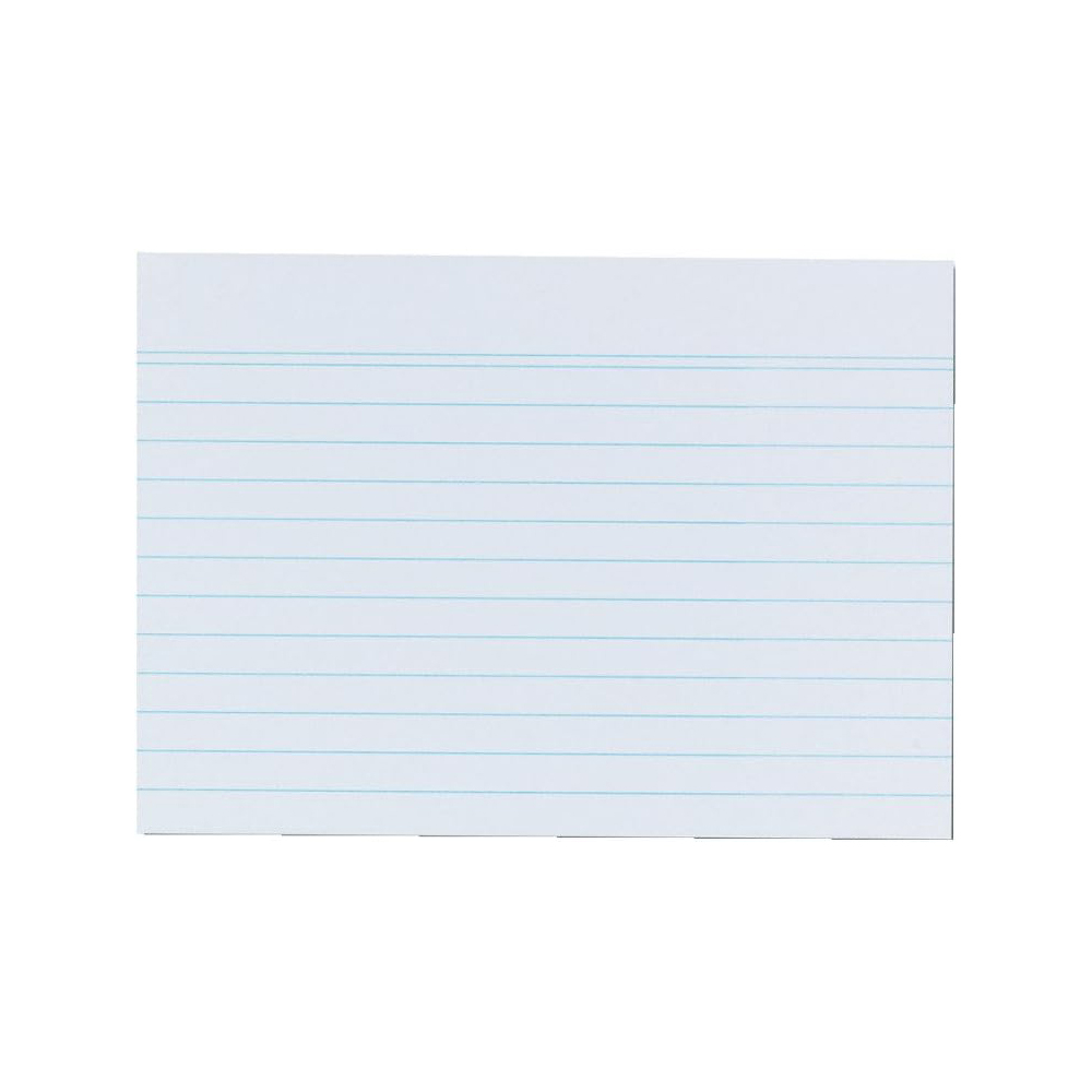 (125er Set) 126x77mm Papier Karteikarten Lern Karten 170g/m2 Liniert - Weiss
