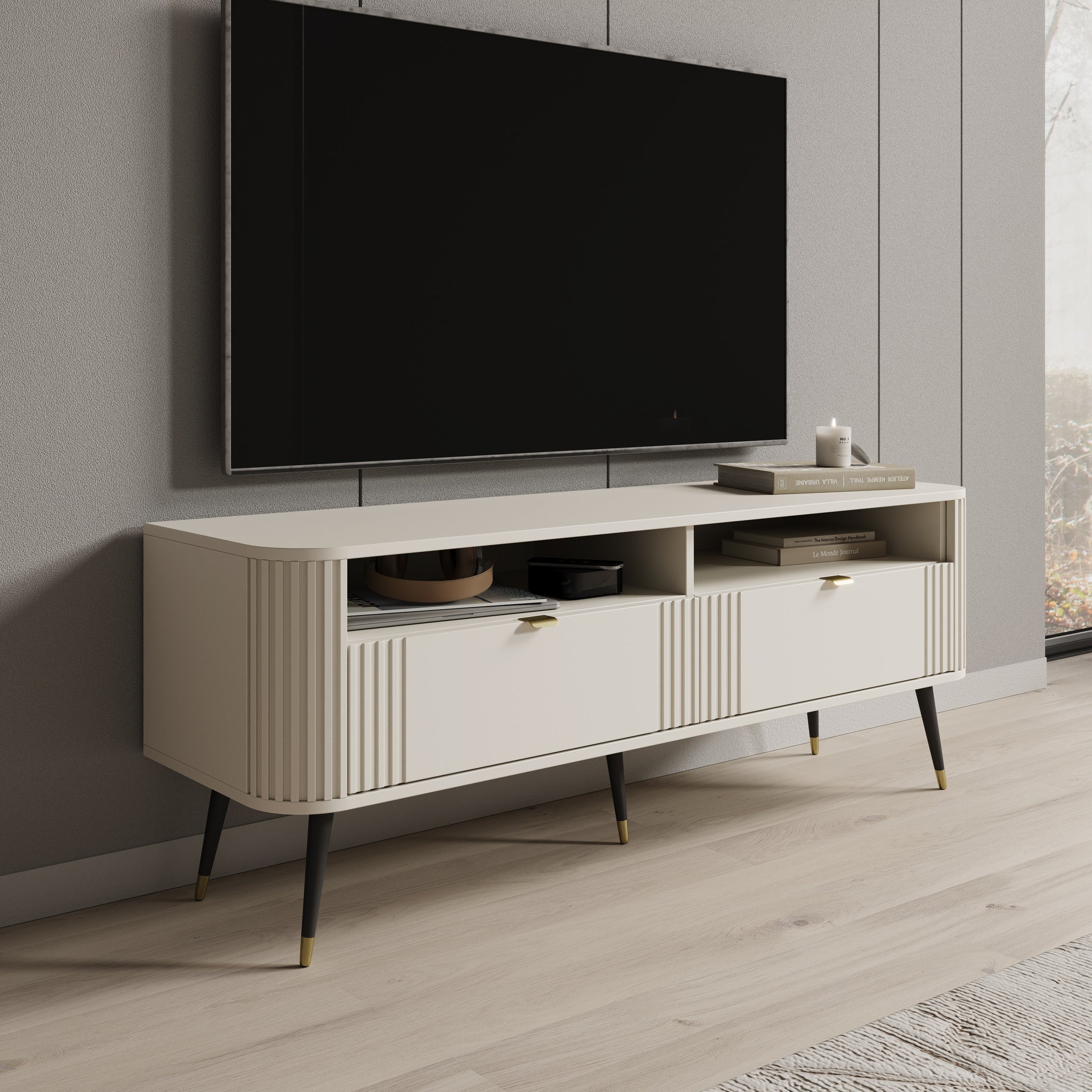 Oahu - TV-Meubel - Beige - 138x40x53 cm