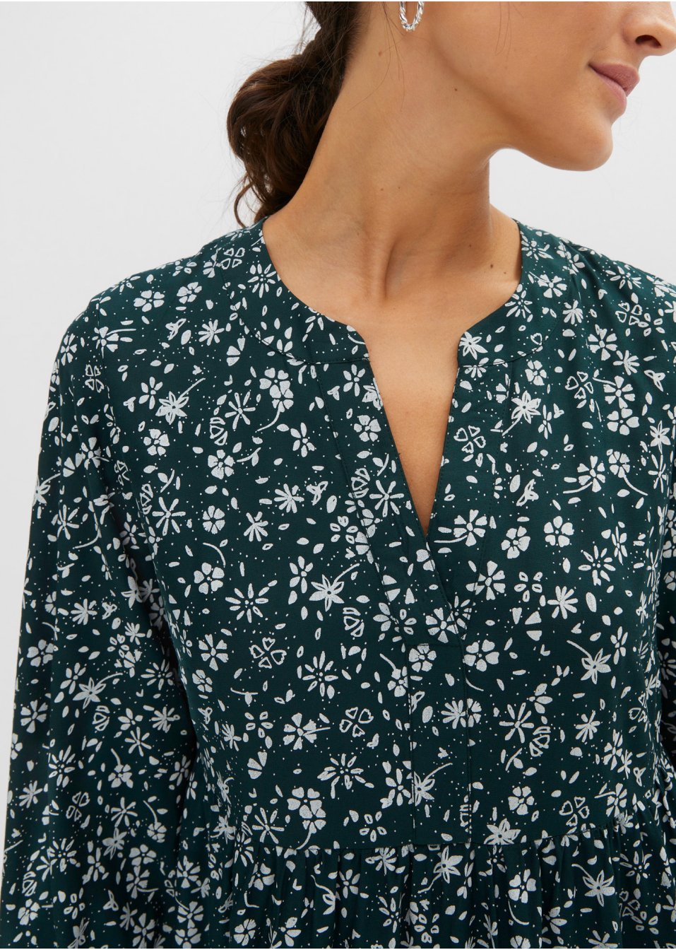 Robe longue imprimée en viscose
