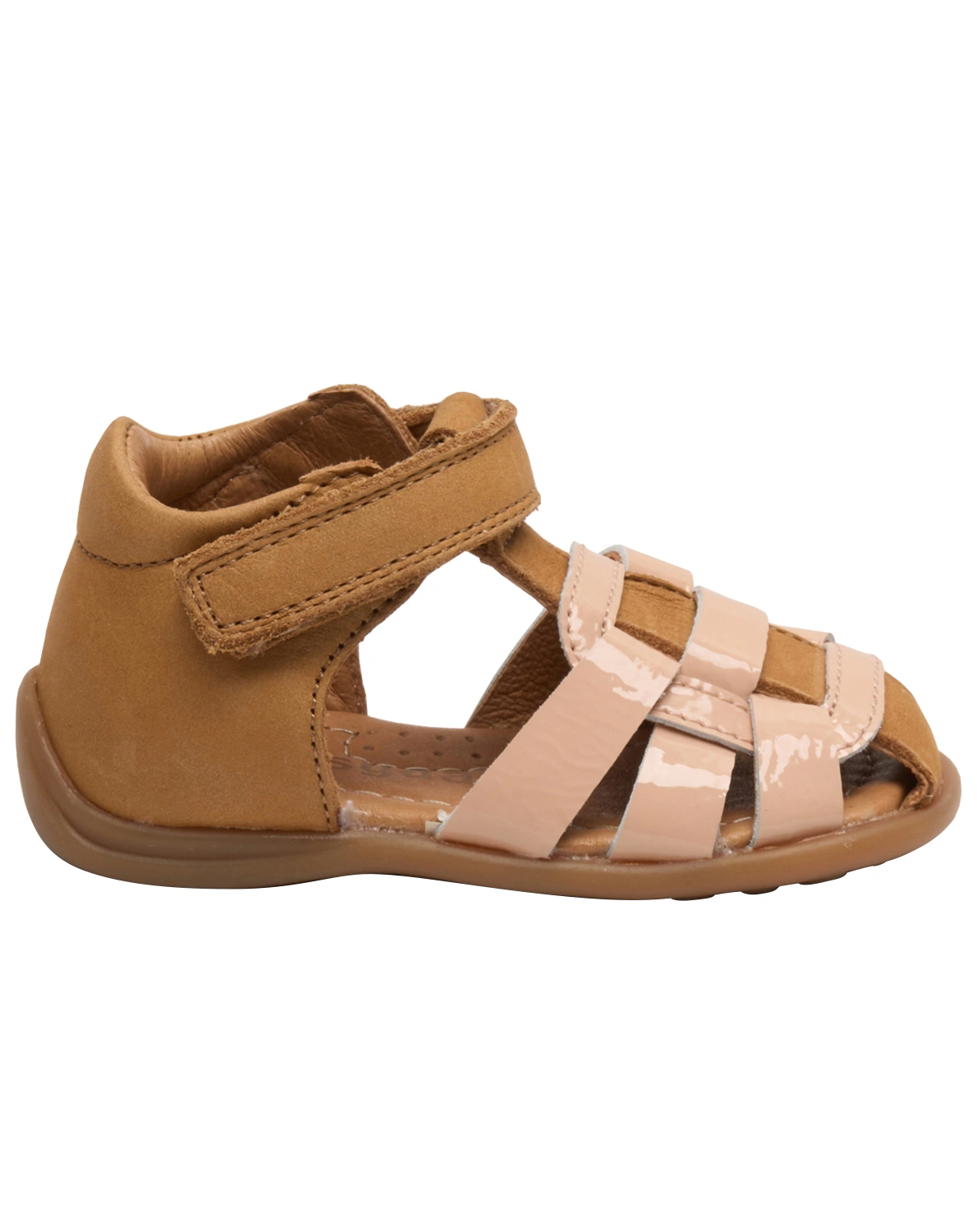 Lauflern-Sandalen JESSIE mit Zehenschutz in cognac