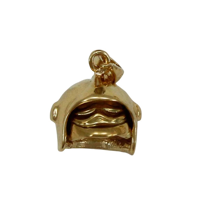 Pendentif casque de pompier - Plaqué or