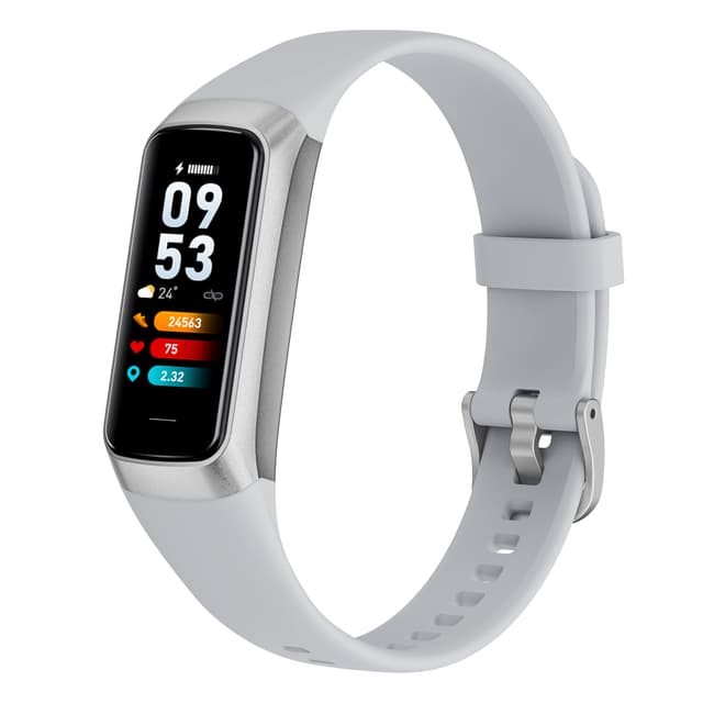 Smartwatch med puls- og blodtryksmåler Sølv